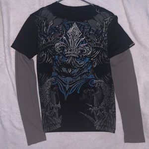 MMA Blue/Black Longsleeve Small Elite Mens Shirt